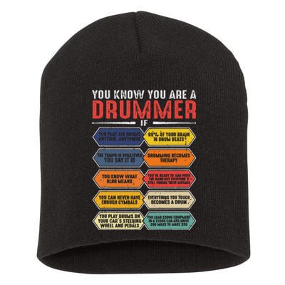 Drum Player Percussion Funny You Know You Are A Drummer Short Acrylic Beanie