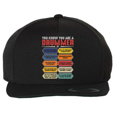 Drum Player Percussion Funny You Know You Are A Drummer Wool Snapback Cap