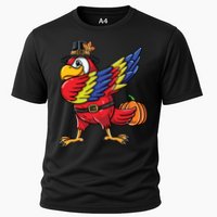 Dabbing Pilgrim Parrot Thanksgiving Bird Meaningful Gift Cooling Performance Crew T-Shirt