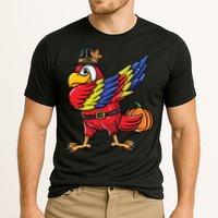 Dabbing Pilgrim Parrot Thanksgiving Bird Meaningful Gift Cooling Performance Crew T-Shirt