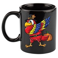 Dabbing Pilgrim Parrot Thanksgiving Bird Meaningful Gift 11oz C Handle Ceramic Mug