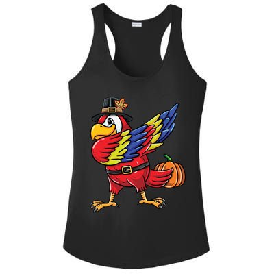 Dabbing Pilgrim Parrot Thanksgiving Bird Meaningful Gift Ladies PosiCharge Competitor Racerback Tank