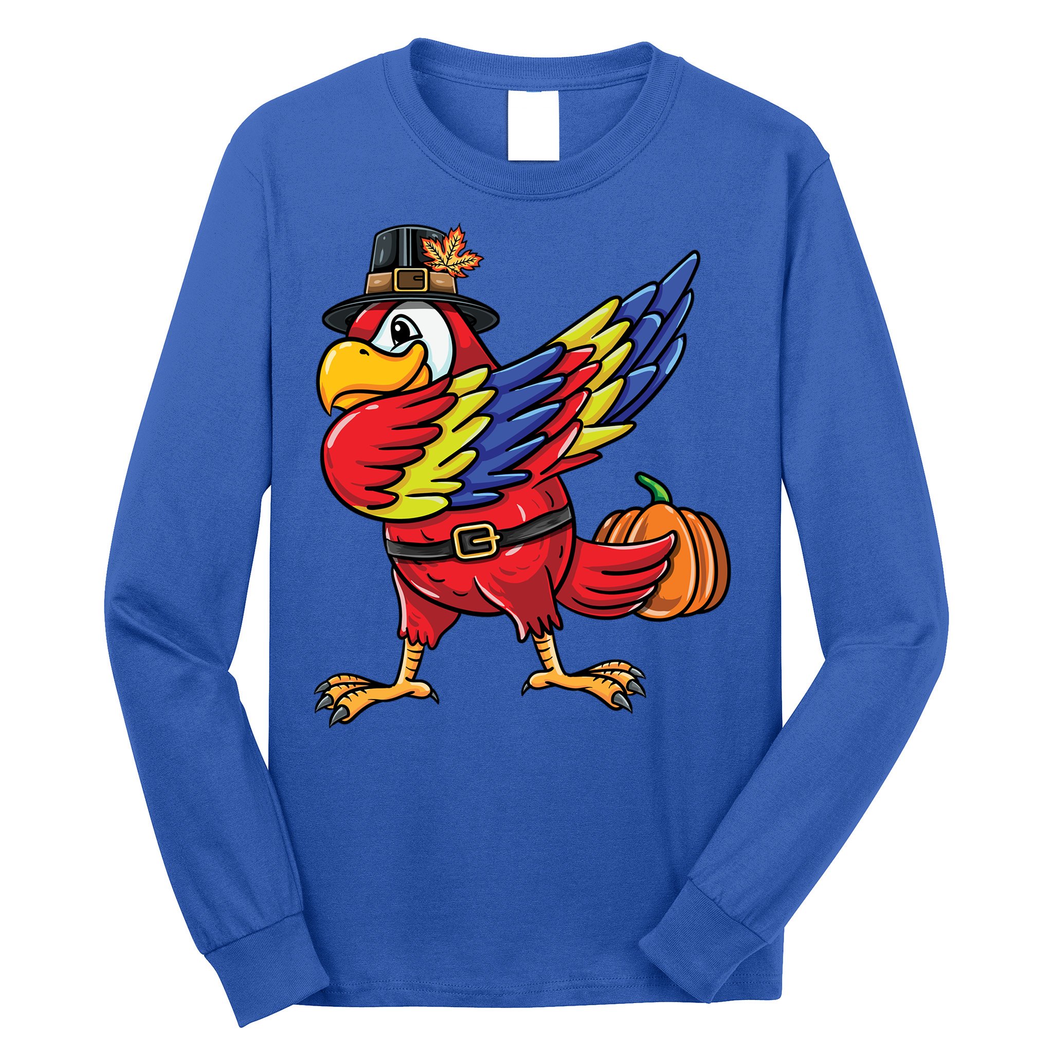 Dabbing Pilgrim Parrot Thanksgiving Bird Meaningful Gift Long Sleeve Shirt
