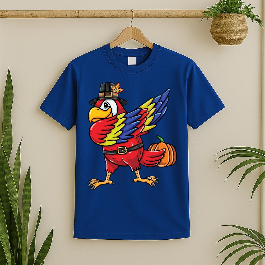 Dabbing Pilgrim Parrot Thanksgiving Bird Meaningful Gift T-Shirt