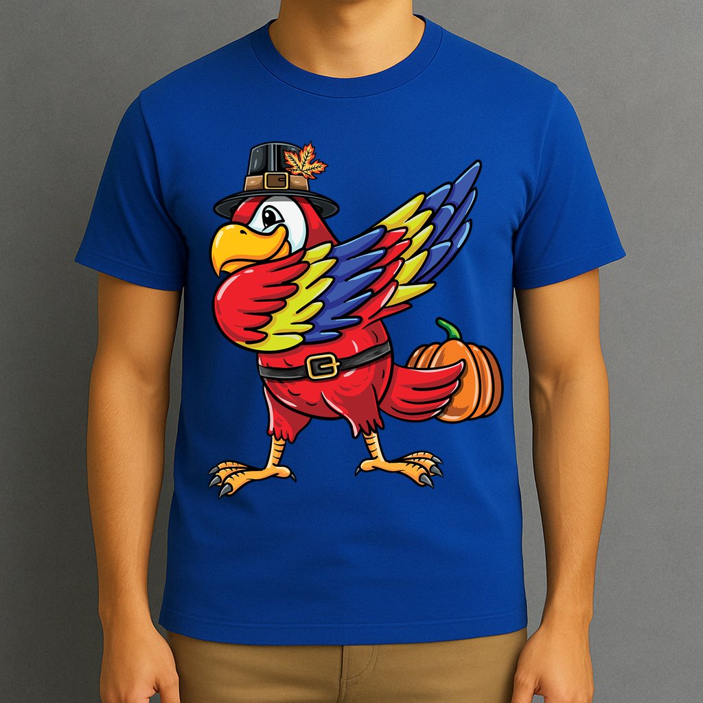 Dabbing Pilgrim Parrot Thanksgiving Bird Meaningful Gift T-Shirt