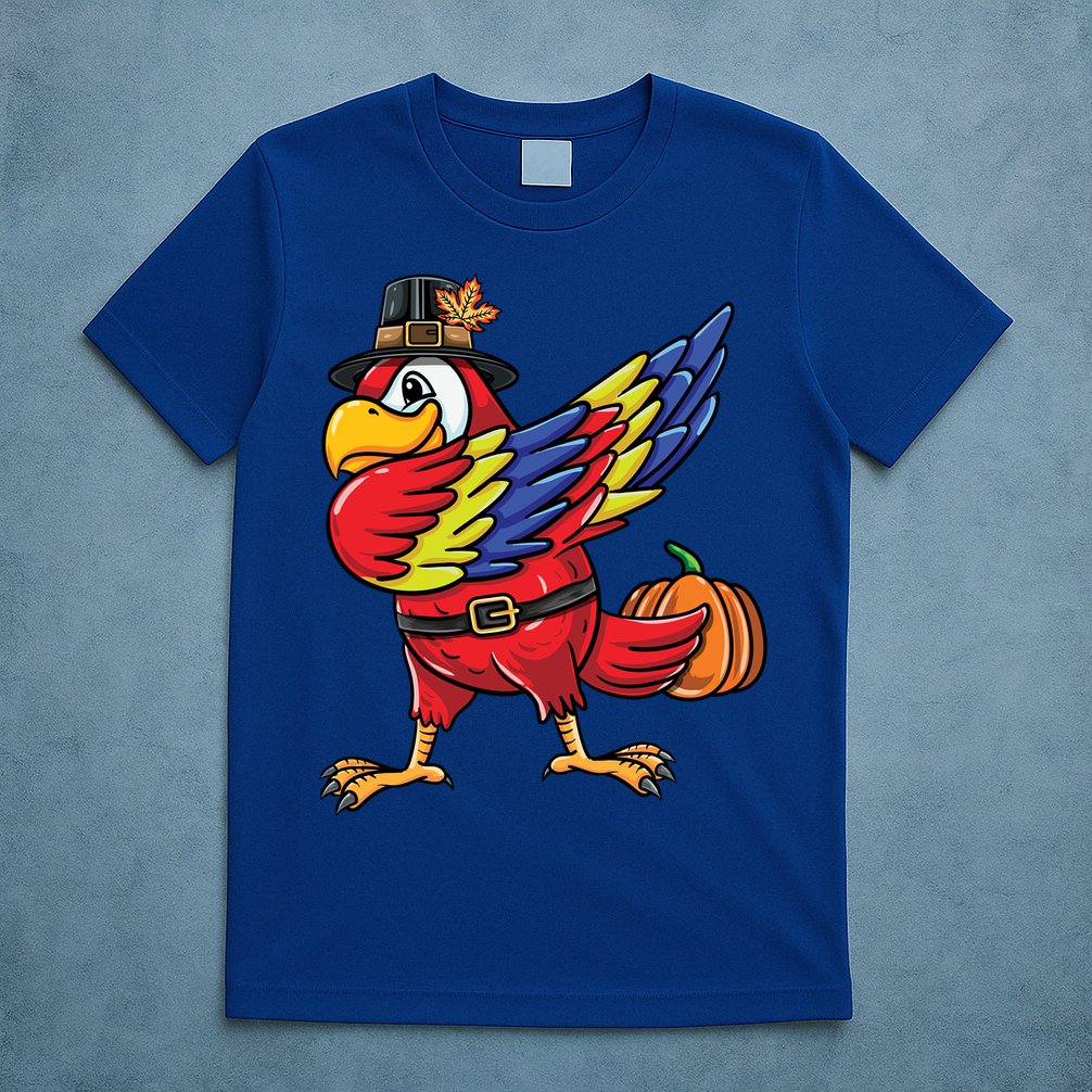 Dabbing Pilgrim Parrot Thanksgiving Bird Meaningful Gift T-Shirt