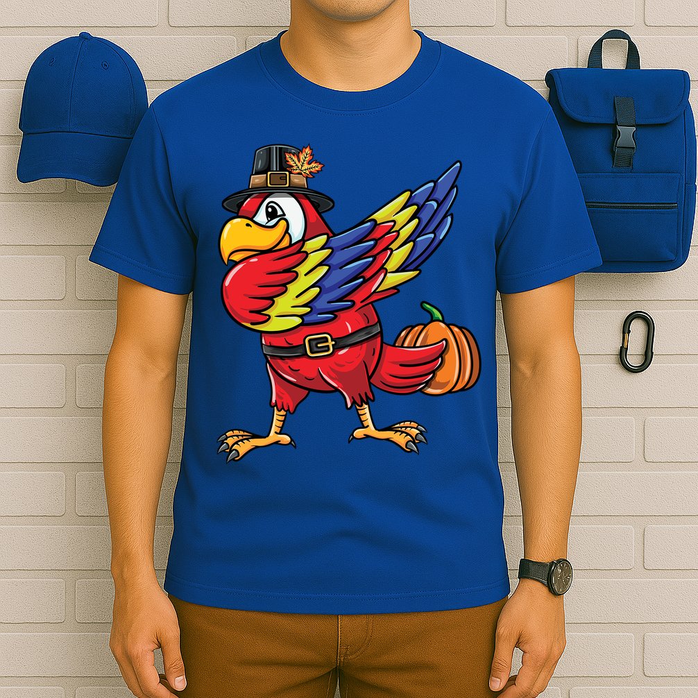 Dabbing Pilgrim Parrot Thanksgiving Bird Meaningful Gift T-Shirt