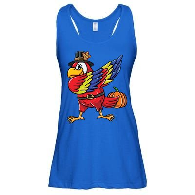 Dabbing Pilgrim Parrot Thanksgiving Bird Meaningful Gift Ladies Essential Flowy Tank