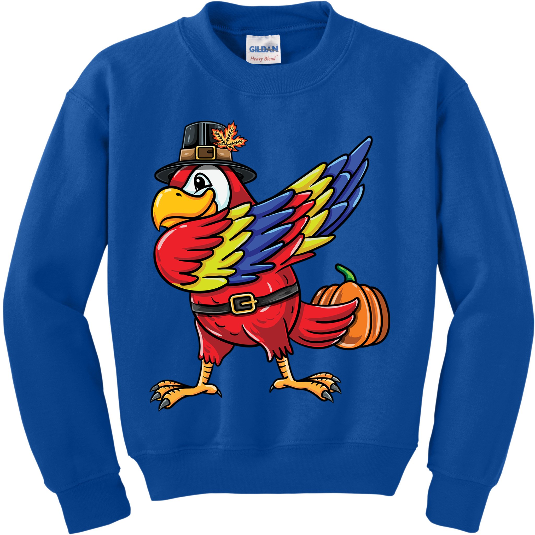 Dabbing Pilgrim Parrot Thanksgiving Bird Meaningful Gift Kids Sweatshirt