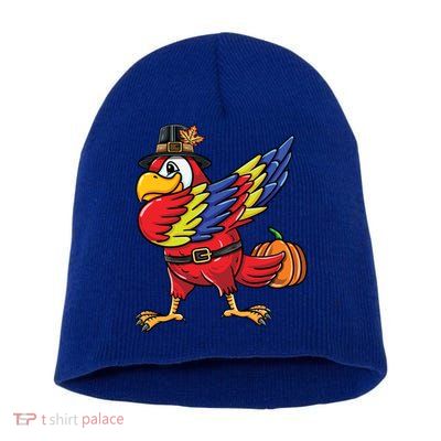 Dabbing Pilgrim Parrot Thanksgiving Bird Meaningful Gift Short Acrylic Beanie