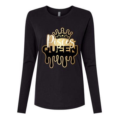 Dripping Pisces Queen Zodiac Meaningful Gift Womens Cotton Relaxed Long Sleeve T-Shirt