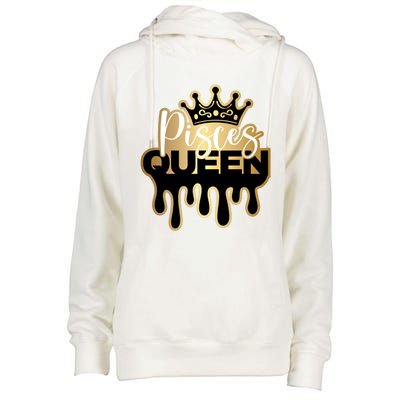 Dripping Pisces Queen Zodiac Meaningful Gift Womens Funnel Neck Pullover Hood