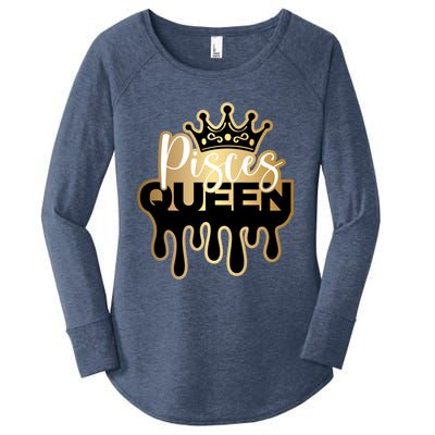 Dripping Pisces Queen Zodiac Meaningful Gift Women's Perfect Tri Tunic Long Sleeve Shirt