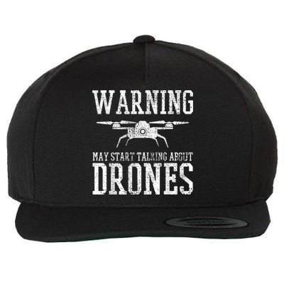 Drone Pilot Quadrocopter Flying Gift Wool Snapback Cap