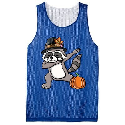 Dabbing Pilgrim Raccoon Thanksgiving Cool Gift Mesh Reversible Basketball Jersey Tank