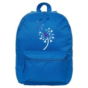 Dandelion Purple Ribbon Pancreatic Cancer Awareness Warrior Gift 16 in Basic Backpack