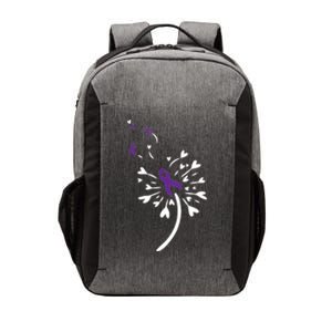 Dandelion Purple Ribbon Pancreatic Cancer Awareness Warrior Gift Vector Backpack