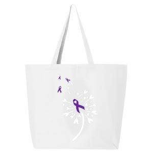 Dandelion Purple Ribbon Pancreatic Cancer Awareness Warrior Gift 25L Jumbo Tote