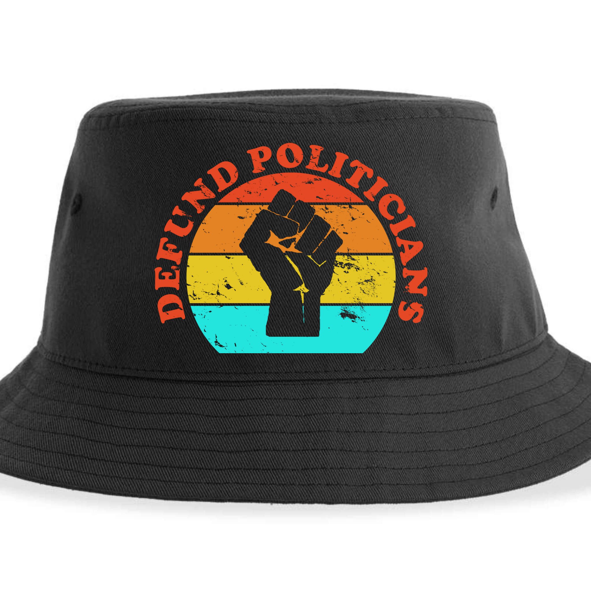 Defund Politicians Retro Sustainable Bucket Hat