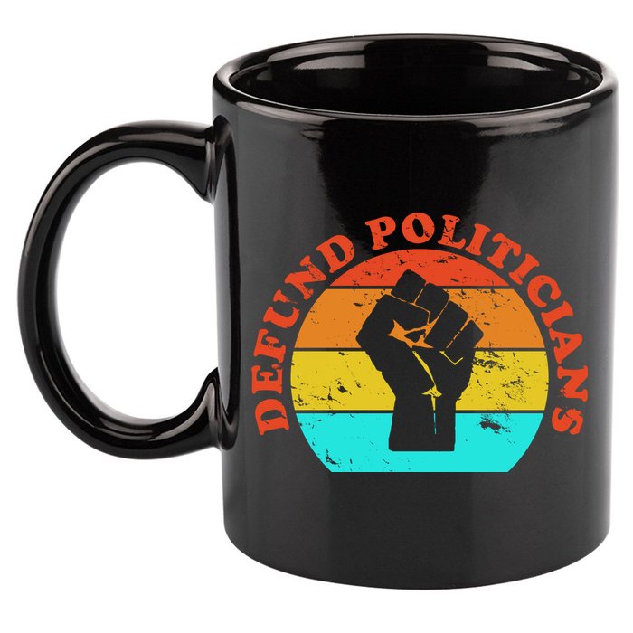 Defund Politicians Retro 11oz C Handle Ceramic Mug