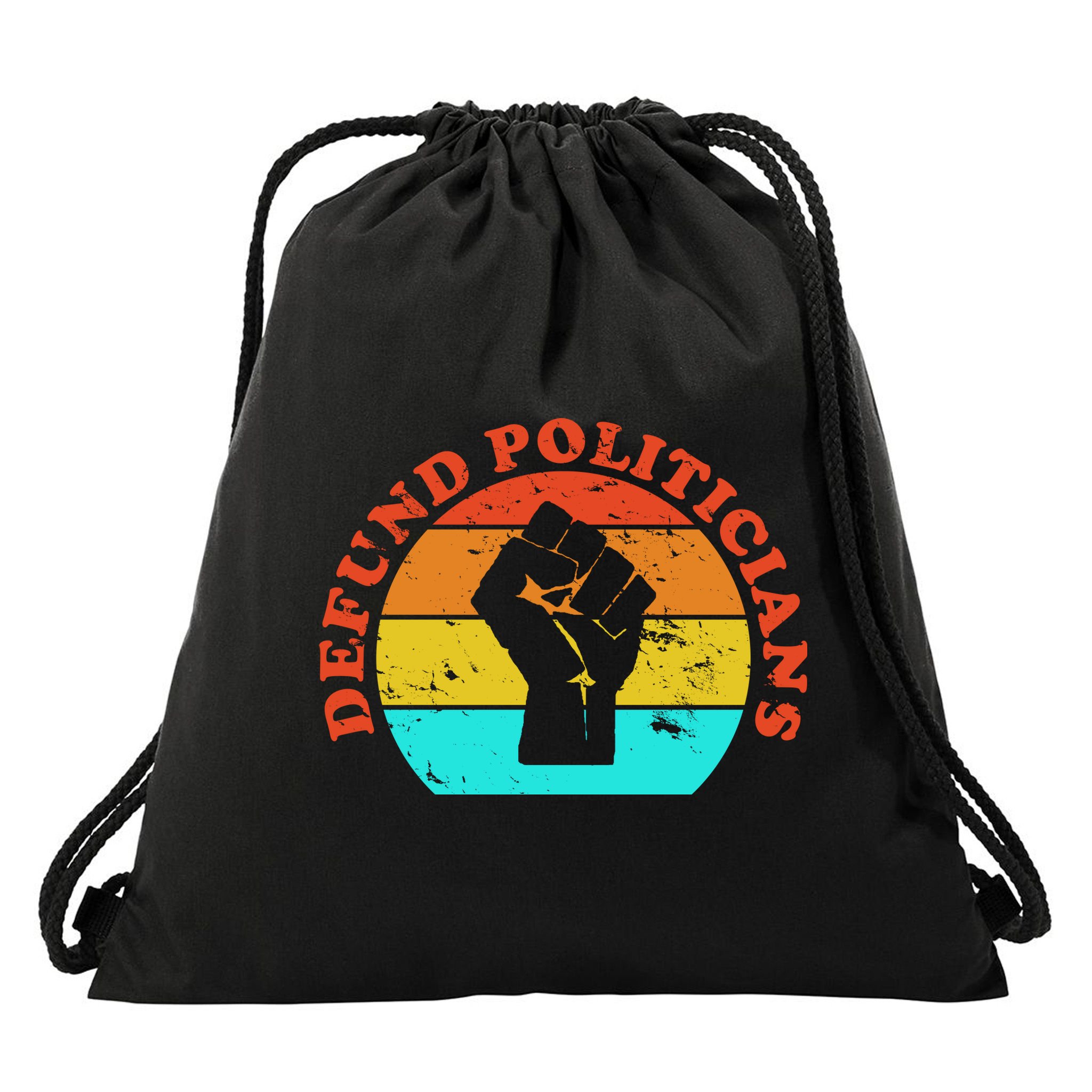 Defund Politicians Retro Drawstring Bag