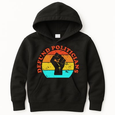 Defund Politicians Retro Kids Hoodie