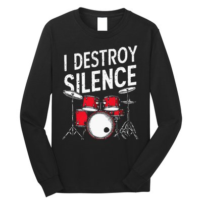 Drums & Percussion Rock Music Drummer Gift Long Sleeve Shirt