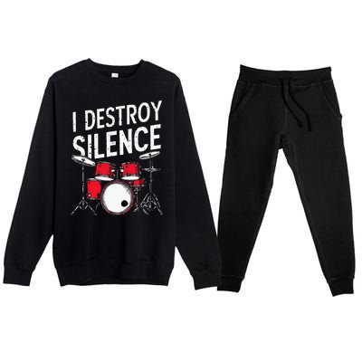 Drums & Percussion Rock Music Drummer Gift Premium Crewneck Sweatsuit Set