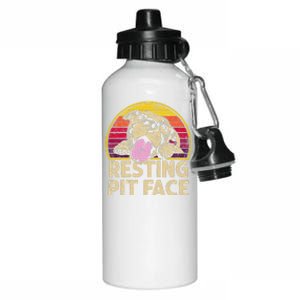 Dog Pitbull Resting Pit Face Funny Gift For Pitbull Lovers Aluminum Water Bottle