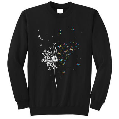 Dandelion Puzzle Ribbon Inspirational Autism Awareness Gift Tall Sweatshirt