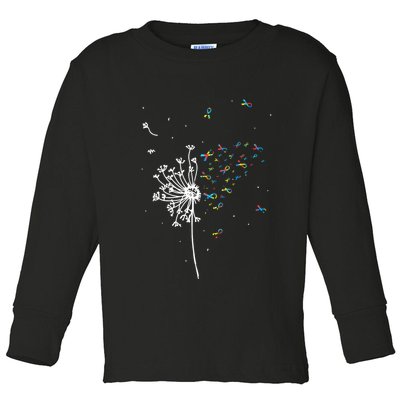 Dandelion Puzzle Ribbon Inspirational Autism Awareness Gift Toddler Long Sleeve Shirt