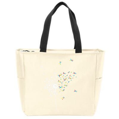 Dandelion Puzzle Ribbon Inspirational Autism Awareness Gift Zip Tote Bag