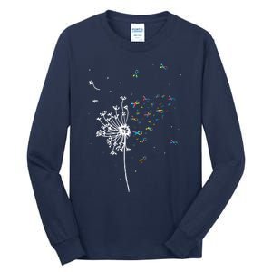 Dandelion Puzzle Ribbon Inspirational Autism Awareness Gift Tall Long Sleeve T-Shirt