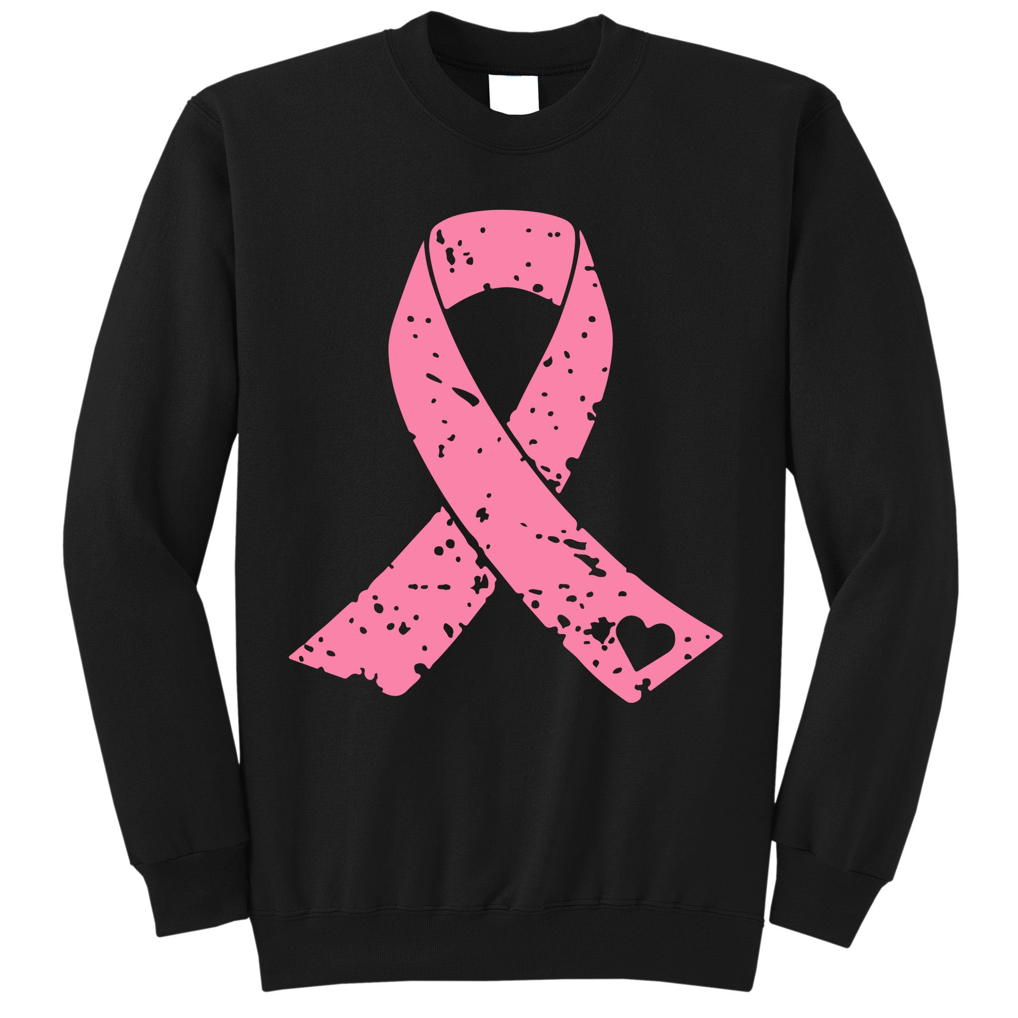 Distressed Pink Ribbon, Breast Cancer Sweatshirt