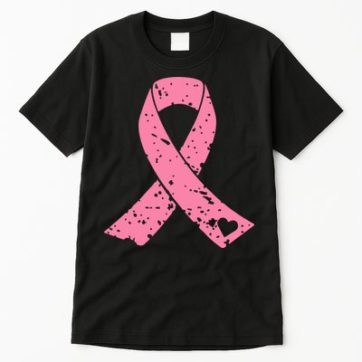 Distressed Pink Ribbon, Breast Cancer Tall T-Shirt