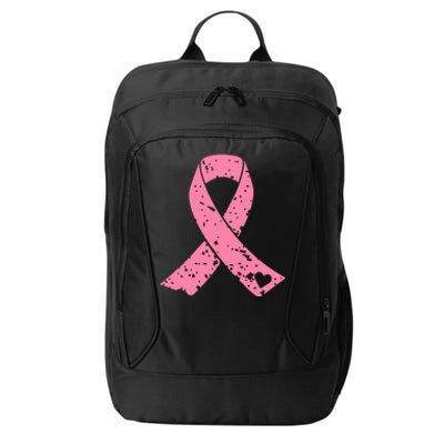 Distressed Pink Ribbon, Breast Cancer City Backpack