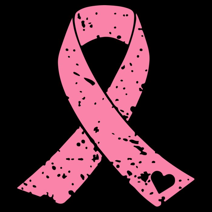Distressed Pink Ribbon, Breast Cancer Drawstring Bag