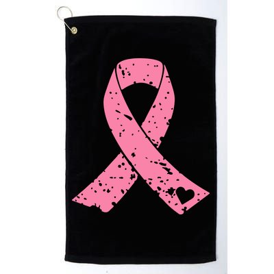 Distressed Pink Ribbon, Breast Cancer Golf Towel