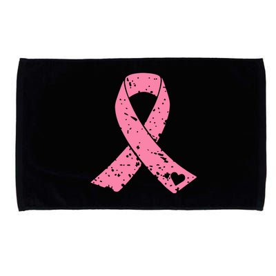 Distressed Pink Ribbon, Breast Cancer Microfiber Hand Towel