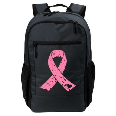 Distressed Pink Ribbon, Breast Cancer Daily Commute Backpack