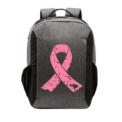 Distressed Pink Ribbon, Breast Cancer Vector Backpack