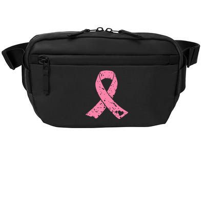 Distressed Pink Ribbon, Breast Cancer Crossbody Pack