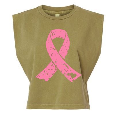 Distressed Pink Ribbon, Breast Cancer Garment-Dyed Women's Muscle Tee