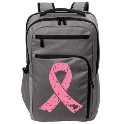 Distressed Pink Ribbon, Breast Cancer Impact Tech Backpack