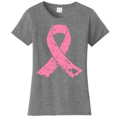 Distressed Pink Ribbon, Breast Cancer Women's T-Shirt