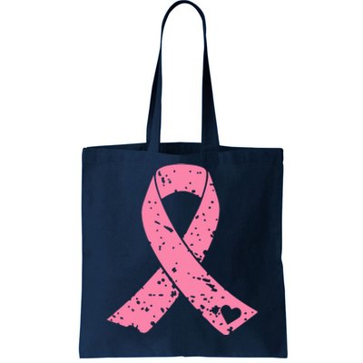 Distressed Pink Ribbon, Breast Cancer Tote Bag