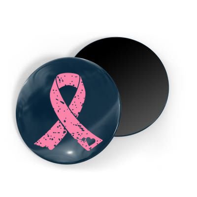 Distressed Pink Ribbon, Breast Cancer Magnet