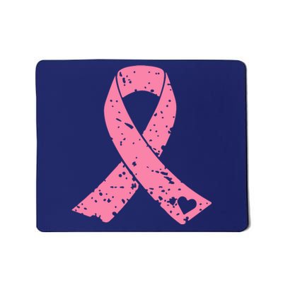 Distressed Pink Ribbon, Breast Cancer Mousepad