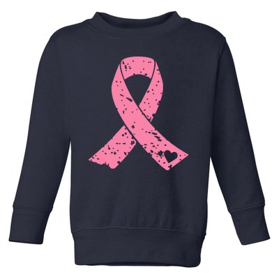 Distressed Pink Ribbon, Breast Cancer Toddler Sweatshirt