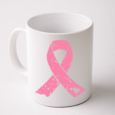 Distressed Pink Ribbon, Breast Cancer Coffee Mug